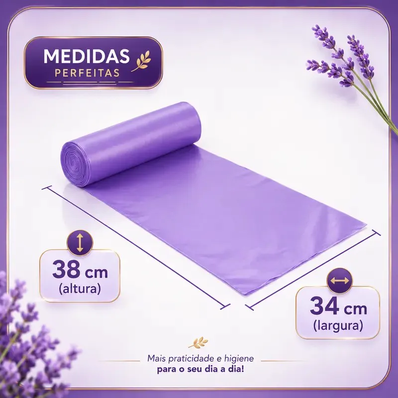 Kit 120 Sacos de Lixo Lavanda